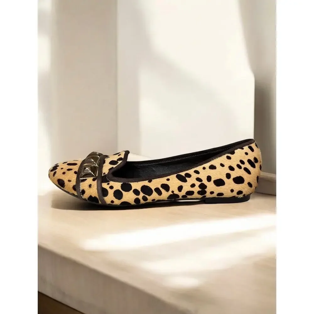 Tory Burch Asher Pony Hair Leopard Ballet Flat Size 7M